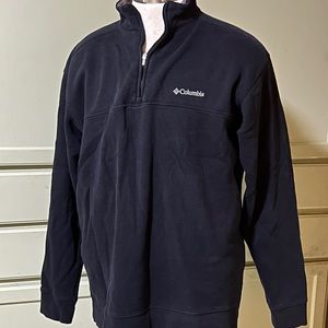 COLUMBIA 1/4 Zip Pullover Sweatshirt Men's Size Large L Black Knit
